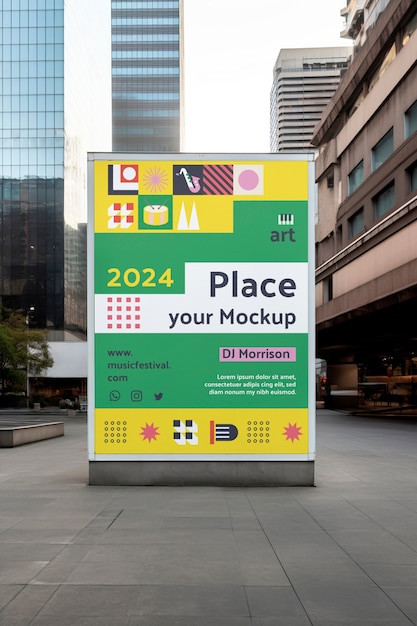 PSD mock-up van een stadsplakkaat