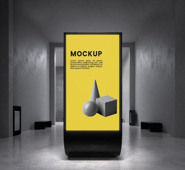 Mock-up van een stedelijk verlicht weergavesysteem