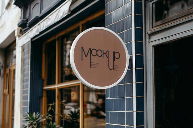 Mock-up van een straatbordenmuur