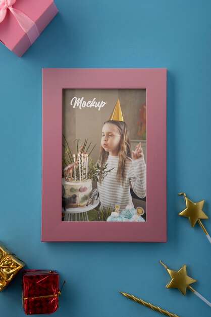 PSD mock-up van een verjaardagsframe voor kinderen