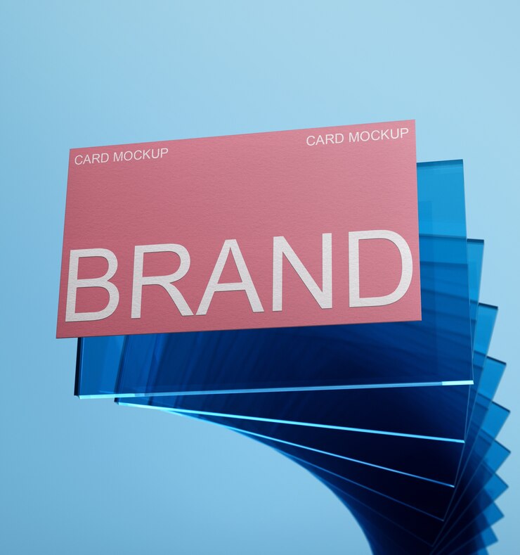 PSD mock-up van een visitekaartje met embossed logo