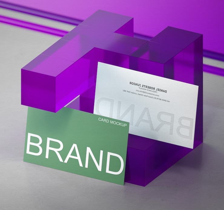 PSD mock-up van een visitekaartje met embossed logo