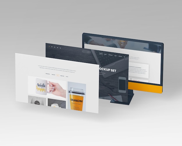 PSD mock-up van een websjabloon