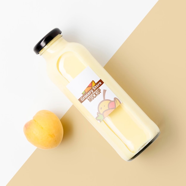 PSD mock-up van smoothie met gezond perzikfruit