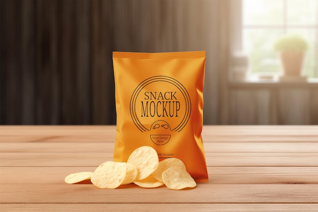 Mock-up van snackverpakkingen