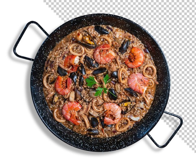 PSD mock-up van zeevruchten paella