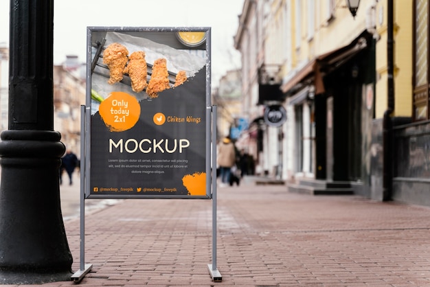 Mock-up voor billboards voor stadsvoedsel