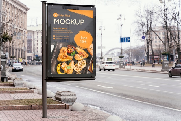 PSD mock-up voor billboards voor stadsvoedsel