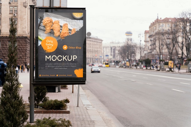 PSD mock-up voor billboards voor stadsvoedsel