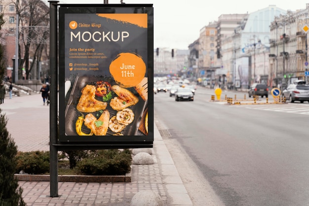 Mock-up voor billboards voor stadsvoedsel
