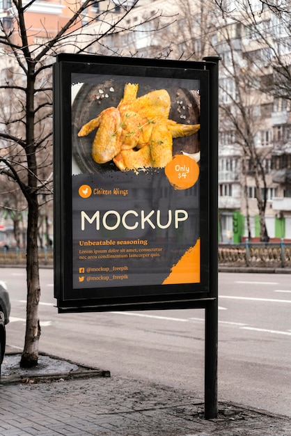 PSD mock-up voor billboards voor stadsvoedsel