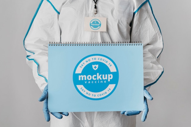 Mock-up voor medische kleding en notitieboekjes