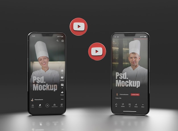 Mock-up voor sociale media-app-interface op smartphone