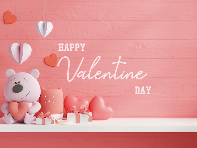 Mock up wall per il giorno di san valentino