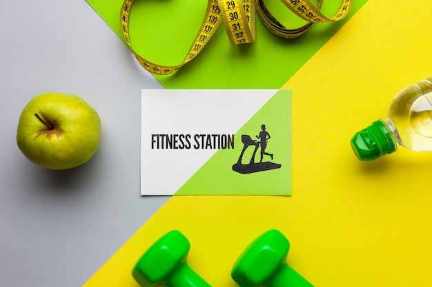 Mock-up con attrezzature per il fitness