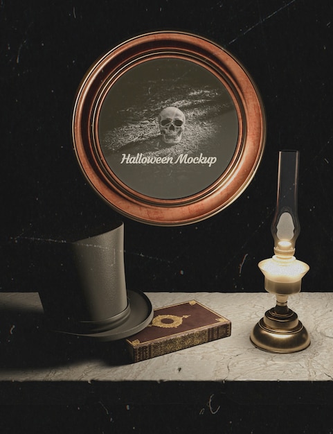 mock-up with skull and dark ages elements