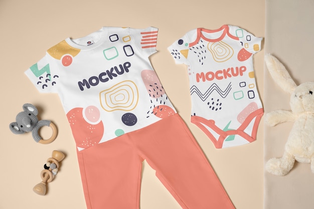 Mock-upontwerp van babykleding