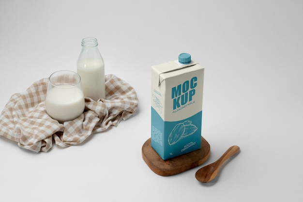 PSD mock-upontwerp voor melkpakken