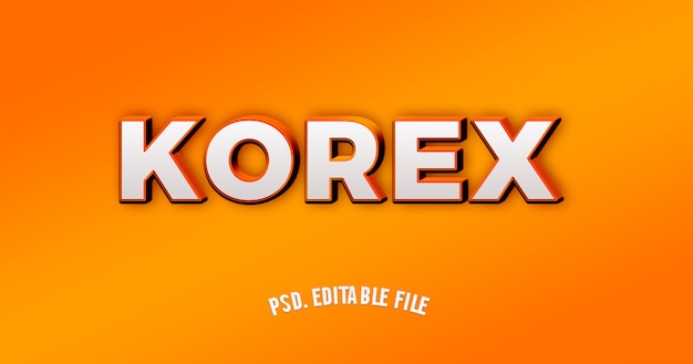 PSD mockup 3d effect font on orange background