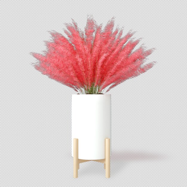 PSD mockup of 3d rendered plants in pot