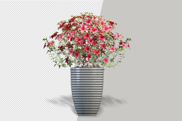 ポット内の3Dレンダリングされた植物のモックアップ