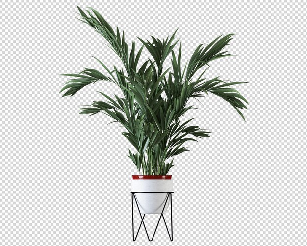 PSD mockup of 3d rendered plants in pot