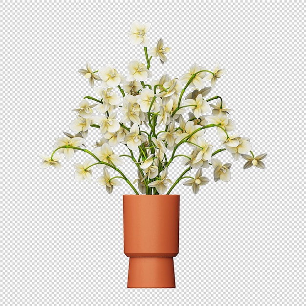 PSD mockup of 3d rendered plants in pot