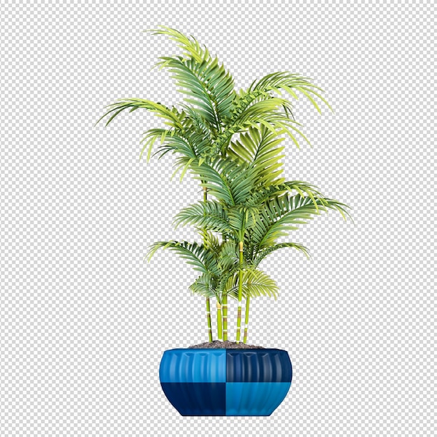 Mockup of 3d rendered plants in pot