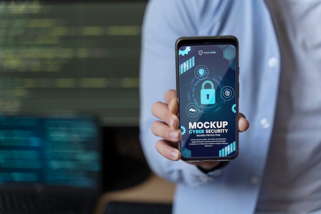 Mockup af cybersikkerhedsdesign