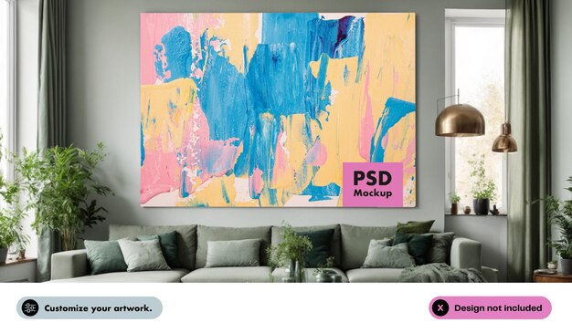 Mockup artwork frame psd