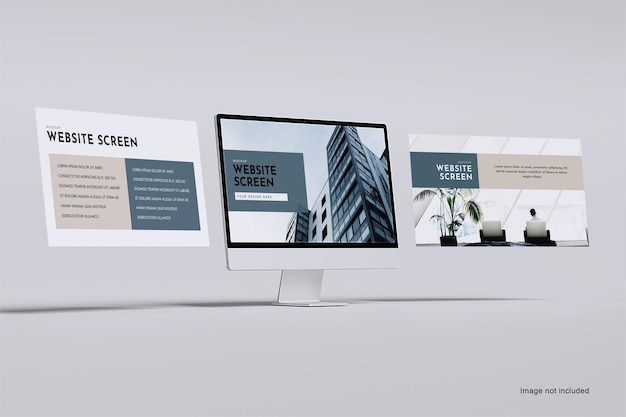 Mockup av datamaskinens skrivebordsskjerm
