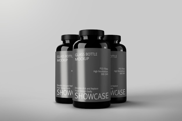 Mockup av glasflaska