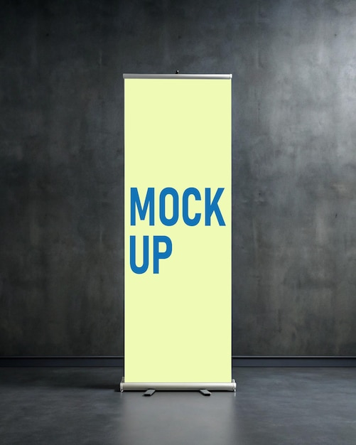 Mockup banera na ciemnym tle na ścianie