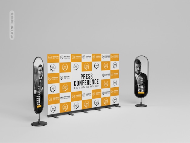 Mockup banner voor persconferentie