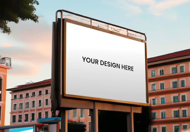 Mockup of billboard in the city