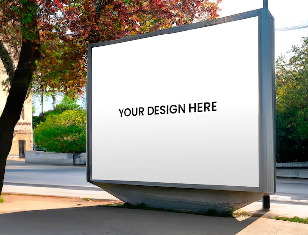 PSD mockup of billboard in the city