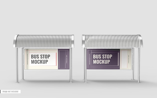 Mockup billboardu przy przystanku autobusowym