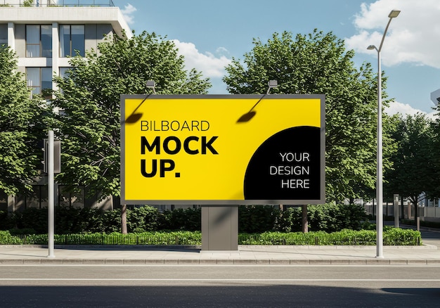 Mockup billboardu w środowisku miejskim