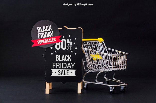 Mockup for black friday with cart