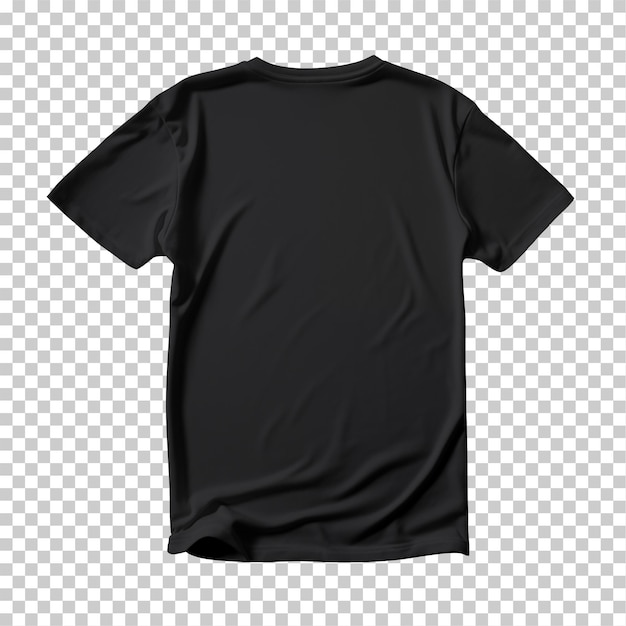 PSD mockup of a black tshirt front and back on a transparent background