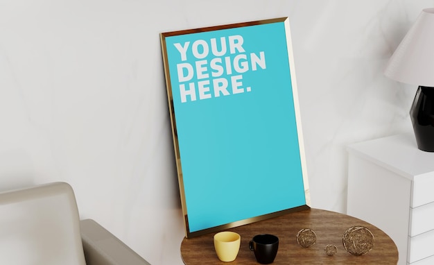 PSD mockup blank photo frame design