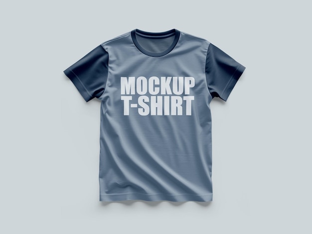 Mockup of a Blue T-Shirt