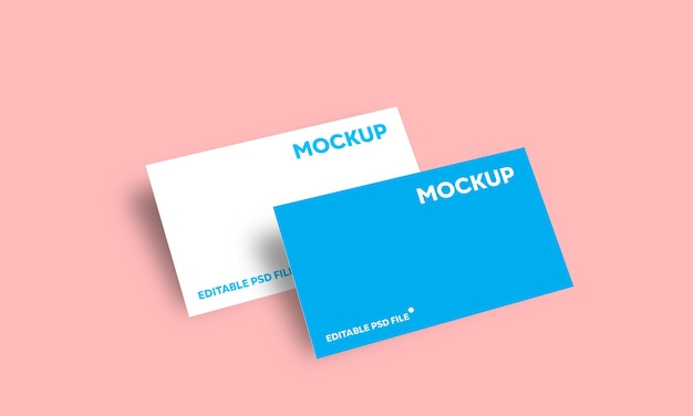 A mockup of a blue and white business card with the word clip on it.