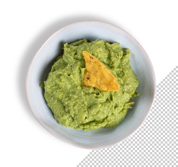 Mockup of a bowl with guacamole and nachos