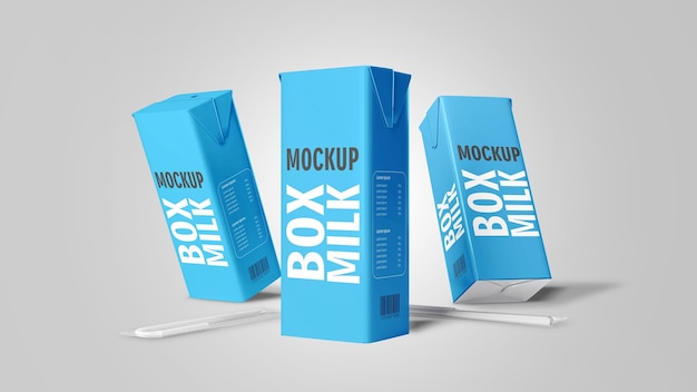 PSD mockup box melk met stro 005