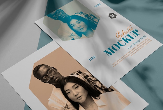 Mockup brochure shadow overlay