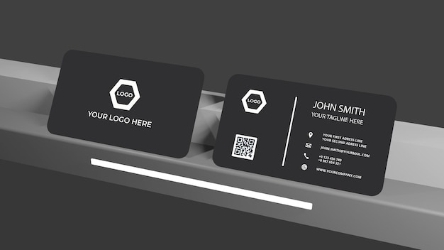 Mockup of business card rounded corner