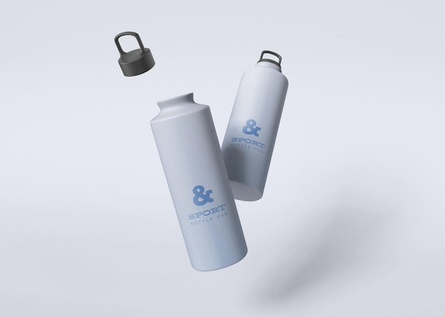 Mockup butelek z wodą sportową