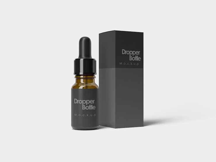 PSD mockup butelki kroplówki