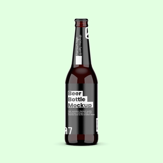Mockup butelki piwa ze szkła bursztynowego